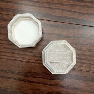 Beige Velvet Ring Box